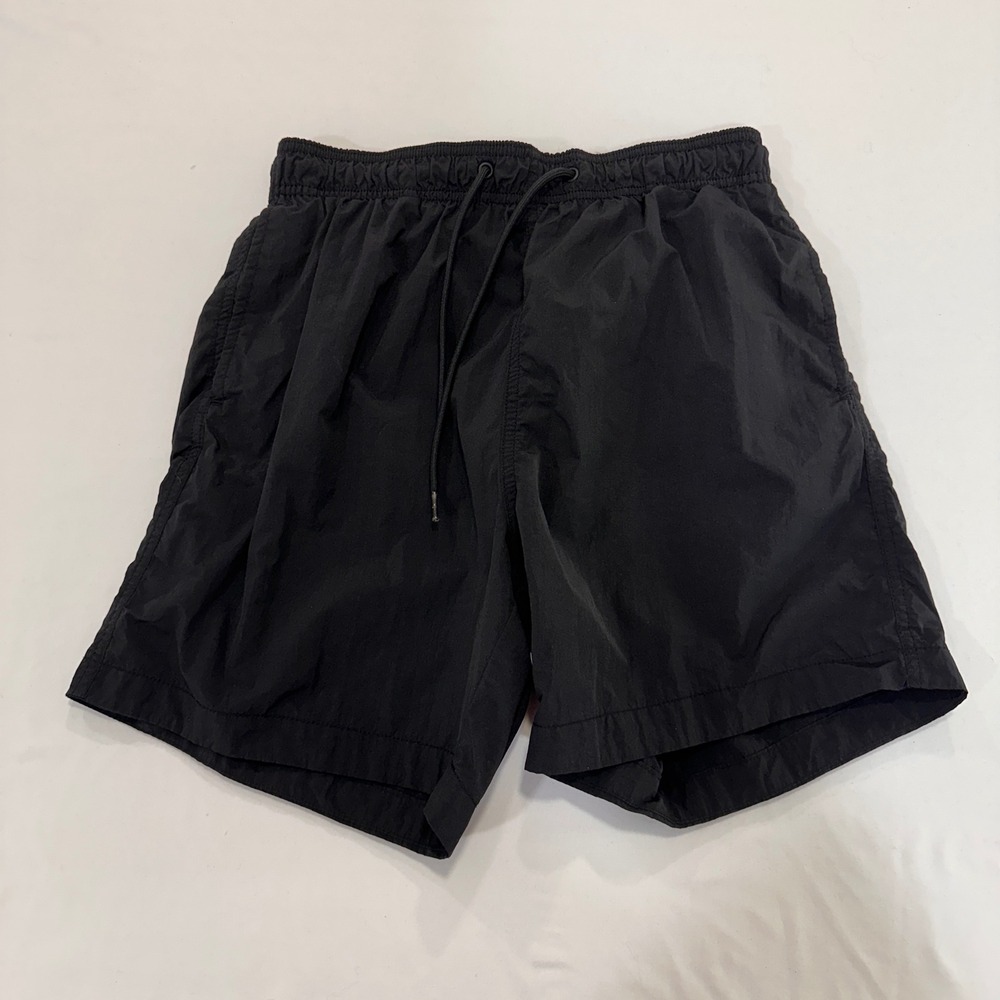 H&M‎ Nylon Swim Trunks Mens Small Black Drawstring Mesh Lined | Gorpcore
